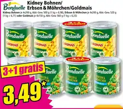Norma Bonduelle Kidney Bohnen/Erbsen & Möhrcchen/Goldmais Angebot