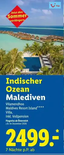 Lidl Reisen Indischer Ozean Malediven Angebot