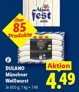 Lidl Dulano Münchner Weißwurst Angebot