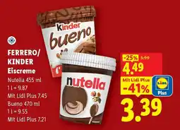 Lidl FERRERO/ KINDER Eiscreme Angebot