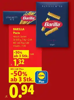 Lidl Barilla Pasta Angebot