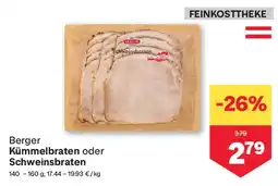 MPreis Berger Kümmebraten oder Schweinsbraten Angebot
