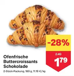 MPreis Ofenfrische Buttercroissants Schokolade Angebot