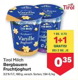MPreis Tirol Milch Bergbauern Fruchtjoghurt Angebot