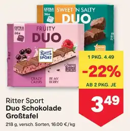MPreis Ritter Sport Duo Schokolade Groẞtafel Angebot