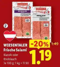 Lidl Wiesentaler Frische Salami Angebot
