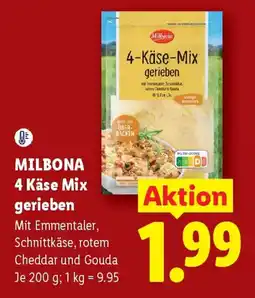 Lidl Milbona 4 Käse Mix gerieben Angebot