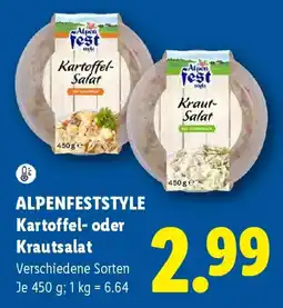 Lidl Alpenfeststyle Kartoffel- oder Krautsalat Angebot