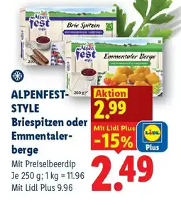 Lidl Alpenfest Style Briespitzen oder Emmentalerberge Angebot