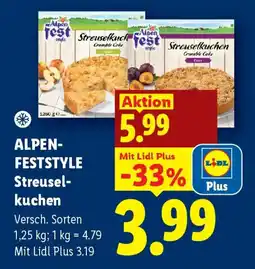 Lidl Alpenfeststyle Streuselkuchen Angebot