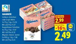 Lidl Manner Vollkorn-Schnitten oder Snack Minis Angebot