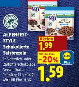 Lidl Alpenfest-Style Schokolierte Salzbrezeln Angebot