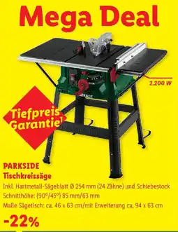 Lidl Parkside Tischkreissäge Angebot