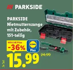 Lidl Parkside Nietmutternzange mit Zubehör, 151-teilig Angebot