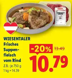Lidl Wiesentaler Frisches Suppenfleisch vom Rind Angebot