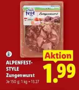Lidl Alpenfest-style Zungenwurst Angebot