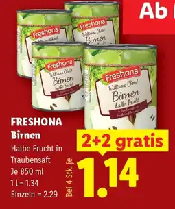 Lidl Freshona Birnen Angebot