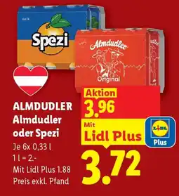 Lidl ALMDUDLER Almdudler oder Spezi Angebot