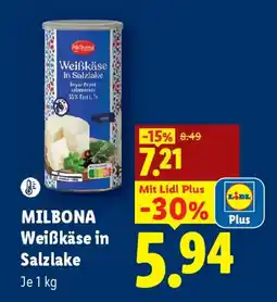 Lidl Milbona Weißkäse in Salzlake Angebot