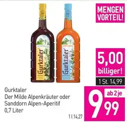 Sutterlüty Gurktaler Der Milde Alpenkräuter oder Sanddorn Alpen-Aperitif Angebot