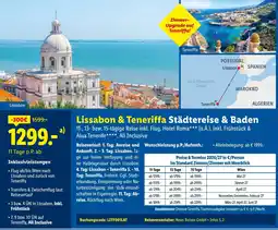 Lidl Reisen Lissabon & Teneriffa Städtereise & Baden Angebot