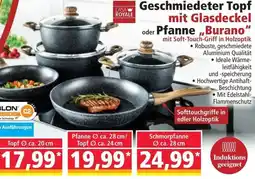Norma CASA ROYALE Geschmiedeter Topf mit Glasdeckel oder Pfanne ,,Burano" Angebot