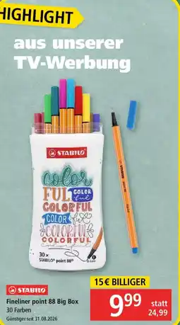Pagro Diskont STABILO Fineliner point 88 Big Box Angebot