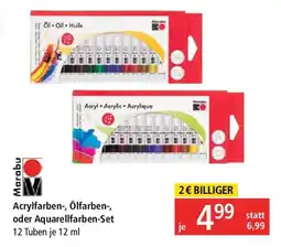Pagro Diskont Marabu Acrylfarben, Ölfarben, oder Aquarellfarben-Set Angebot
