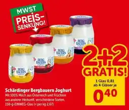 Interspar Schärdinger Bergbauern Joghurt Angebot