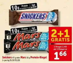 Interspar Snickers oder Mars Protein-Riegel Angebot