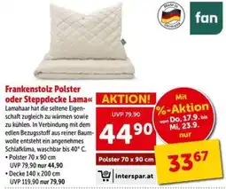 Interspar Frankenstolz Polster oder Steppdecke Lama Angebot