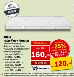 Interspar Rubin »Aloe Vera« Matratze Angebot