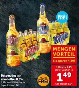 Interspar Desperados oder alkoholfrei 0,0% Angebot