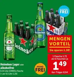 Interspar Heineken Lager oder alkoholfrei Angebot