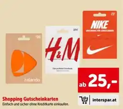 Interspar Shopping Gutscheinkarten Angebot