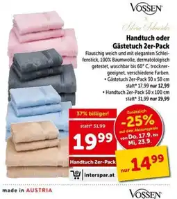 Interspar Vossen x Silvia Schneider Handtuch oder Gästetuch 2er-Pack Angebot