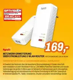 Expert Fritz! Netzwerk-Erweiterung über Stromleitung & WLAN-Router Angebot