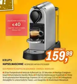 Expert Krups Kapselmaschine Nespresso KN711B Citiz Silber Angebot