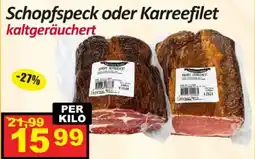 Wurstico Schopfspeck oder Karreefilet kaltgeräuchert Angebot