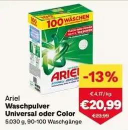 MPreis Ariel Waschpulver Universal oder Color Angebot
