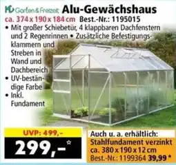 Norma Alu-Gewächshaus Angebot