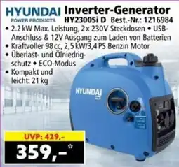 Norma Hyundai Inverter-Generator HY2300Si D Angebot