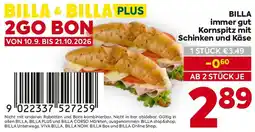 Billa BILLA immer gut Kornspitz mit Schinken und Käse Angebot