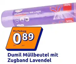 Action Dumil Müllbeutel mit Zugband Lavendel Angebot