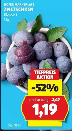 Hofer Zwetschken Angebot