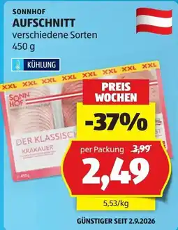 Hofer Sonnhof Aufschnitt Angebot