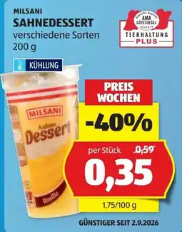Hofer Milsani Sahne Dessert Angebot