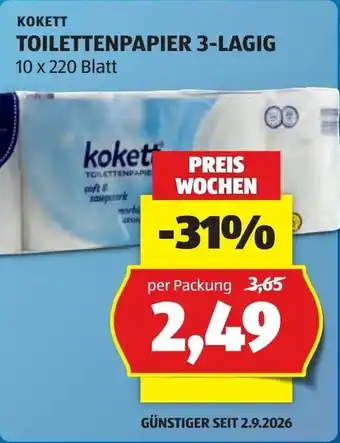 Kokett Toilettenpapier 3-lagig
