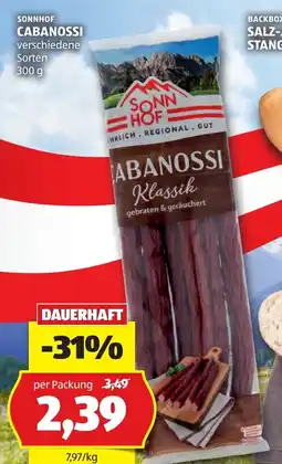 Hofer Sonnhof Cabanossi Klassik Angebot