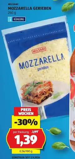 Hofer Milsani Mozzarella gerieben Angebot